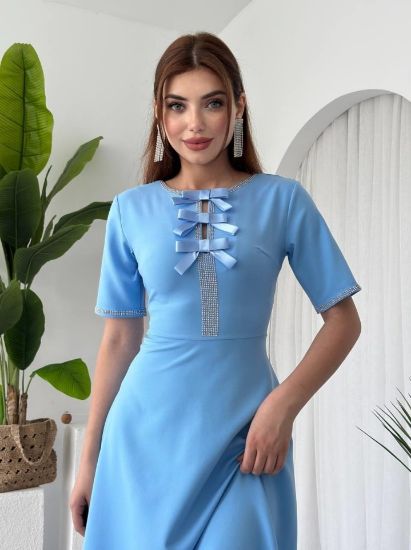 Wera Taşlı Fiyonk Detaylı Elbise resmi